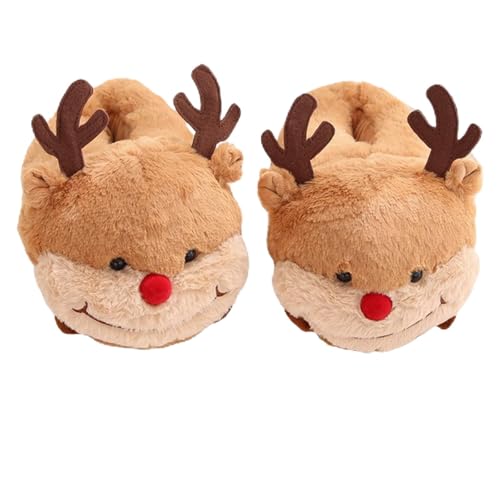 Hondeka Niedliche Tier-Hausschuhe für Damen, flauschige Plüsch-Hausschuhe mit Cartoon-Motiv in Rosa (F, M, Erwachsene, Damen, Einheitsgröße, Alphanumerisch, EU Schuhgrößensystem, M) von Hondeka