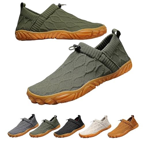 Hondeka Velostep Schuh Strick-Schlupfschuhe Herren Barfuß Trailrunning-Schuhe Wanderschuhe (Grün, Erwachsene, 44, Numerisch, EU Schuhgrößensystem, M) von Hondeka