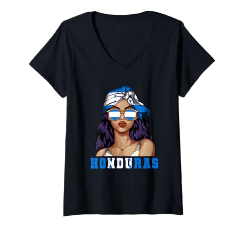 Damen Honduras Honduraner Frau T-Shirt mit V-Ausschnitt Damen Honduras Honduraner Frau T-Shirt mit V-Ausschnitt von Honduraner Honduras Geschenk