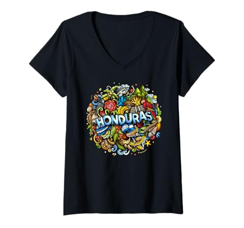 Damen Passender Honduranischer Urlaub und Honduras T-Shirt mit V-Ausschnitt Damen Passender Honduranischer Urlaub und Honduras T-Shirt mit V-Ausschnitt von Honduras Culture And Honduran Souvenirs