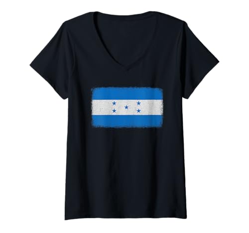 Damen Honduras-Flaggen-Grafik für Männer, Frauen, Kinder T-Shirt mit V-Ausschnitt Damen Honduras-Flaggen-Grafik für Männer, Frauen, Kinder T-Shirt mit V-Ausschnitt von Honduras Flag Graphic Store