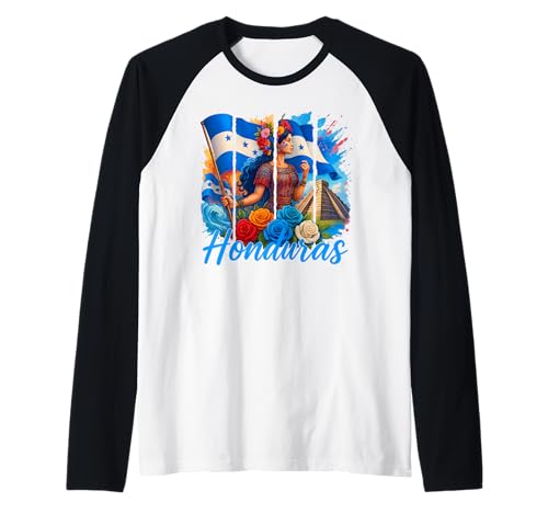 Honduranische Flagge Copan Honduras Reise Familie Urlaub Männer Frauen Raglan Honduranische Flagge Copan Honduras Reise Familie Urlaub Männer Frauen Raglan von Honduras Independence Day Apparel Men Women Kids