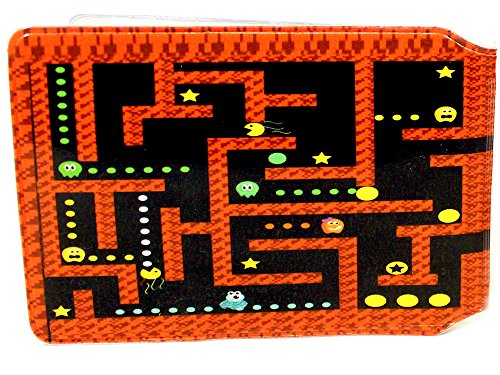 8 Bit Ghost Muncher Kreditkarte Bus Pass Wallet Slimline Travel Rail Ticket Holder Cover für Oyster Business Zip ID Card - Bifold - Party Bag Geschenk Schulabgänger Uni, mehrfarbig, 2x Wallets, Modern von Honeey