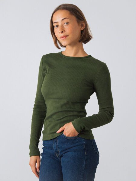 Honest Basics Geripptes Langarm Shirt von Honest Basics