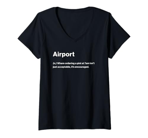 Damen Relatable Funny Dictionary Definition Airport T-Shirt mit V-Ausschnitt von Honest Dictionary