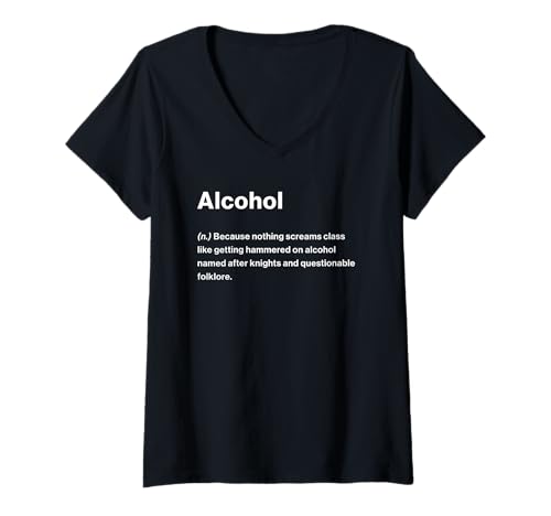 Damen Relatable Funny Dictionary Definition Alcohol T-Shirt mit V-Ausschnitt von Honest Dictionary