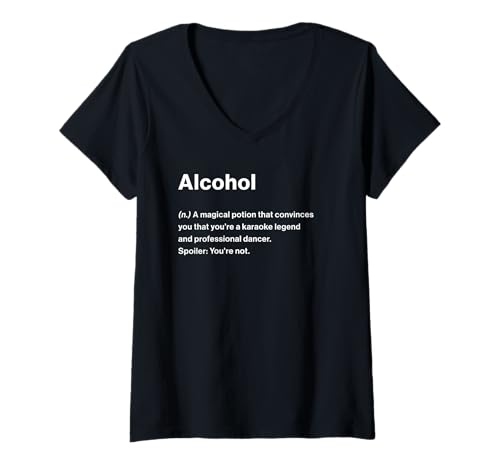 Damen Relatable Funny Dictionary Definition Alcohol T-Shirt mit V-Ausschnitt von Honest Dictionary