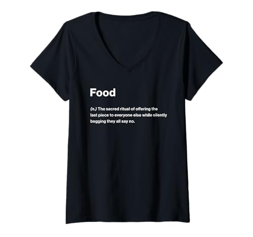 Damen Relatable Funny Dictionary Definition Food T-Shirt mit V-Ausschnitt von Honest Dictionary