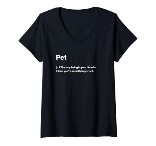 Damen Relatable Funny Dictionary Definition Pet T-Shirt mit V-Ausschnitt von Honest Dictionary