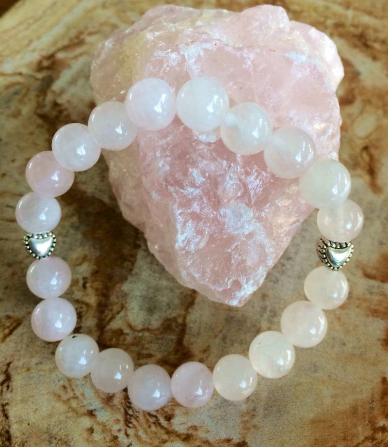Rosenquarz & Herz Stretch Armband Premium Perlen Heilarmband Natürliche Heilung Schmuck Meditation Liebe Chakra Yoga Kristall Rosenquarz & Herz Stretch Armband Premium Perlen Heilarmband Natürliche Heilung Schmuck Meditation Liebe Chakra Yoga Kristall von HonestGems