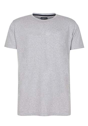 Honesty Rules Herren Kurzarm Basic T-Shirt (Grey-Mel) von Honesty Rules