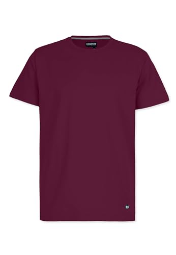 Honesty Rules Herren Kurzarm T-Shirt Basic aus Bio-Baumwolle, Bordeaux, Gr. XL von Honesty Rules