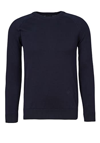 Honesty Rules Herren Strickpullover Basic aus Bio-Baumwolle, Runhalsausschnitt, Langarm, Navy, Gr. M von Honesty Rules