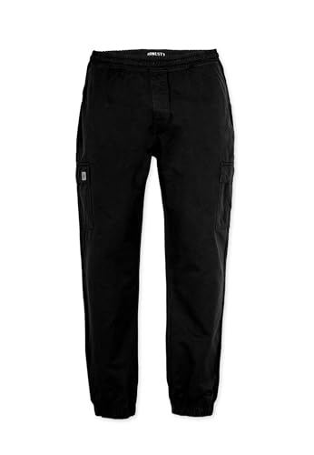 Honesty Rules Unisex Hose Loose Fit Cargo Jog aus Bio-Baumwolle, Black, Gr. L von Honesty Rules