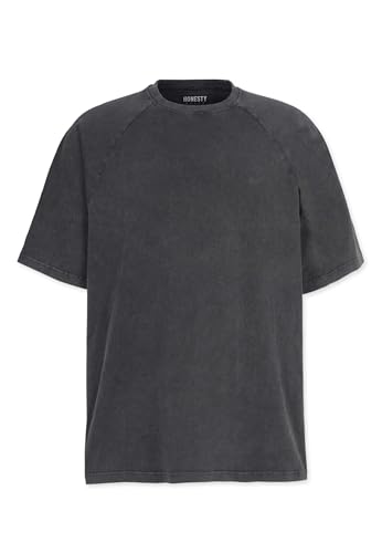 Honesty Rules Unisex Kurzarm T-Shirt Heavy Raglan Oversized aus Bio-Baumwolle, Faded-Black, Gr. L Honesty Rules Unisex Kurzarm T-Shirt Heavy Raglan Oversized aus Bio-Baumwolle, Faded-Black, Gr. L von Honesty Rules