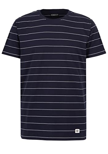 Honesty Rules Unisex Kurzarm T-Shirt Pin Striped aus Bio-Baumwolle, Navy, Gr. XXL von Honesty Rules