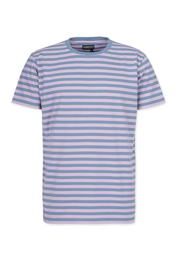 Honesty Rules Unisex Kurzarm T-Shirt Striped aus Bio-Baumwolle, Aegean-Blue-Faded-pink, Gr. XS Honesty Rules Unisex Kurzarm T-Shirt Striped aus Bio-Baumwolle, Aegean-Blue-Faded-pink, Gr. XS von Honesty Rules