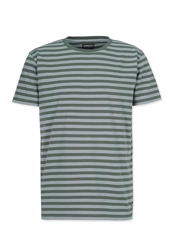 Honesty Rules Unisex Kurzarm T-Shirt Striped aus Bio-Baumwolle, Cilantro-Green-Chinois-Green, Gr. XXL von Honesty Rules