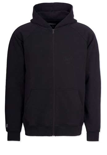 Honesty Rules Unisex Sweatjacke Loose Fit Raglan aus Bio-Baumwolle, Black, Gr. L von Honesty Rules