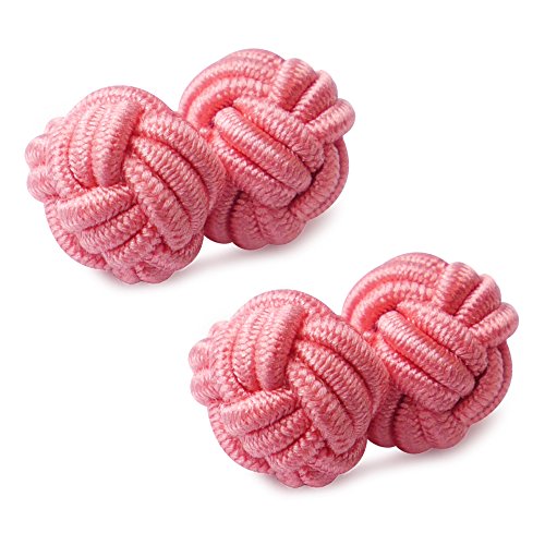 HONEY BEAR 1 Paar Herren/Damen Seide Stoff Knoten Seidenknoten Manschettenknöpfe für Hemd/Kleid,MEHRWEG von HONEY BEAR