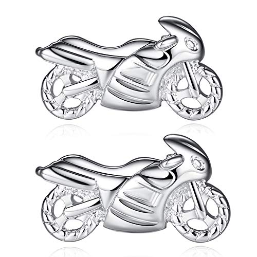 HONEY BEAR Herren Manschettenknöpfe Hochzeit Cufflink Silber Motorrad Edelstahl 1 Paar,MEHRWEG von HONEY BEAR