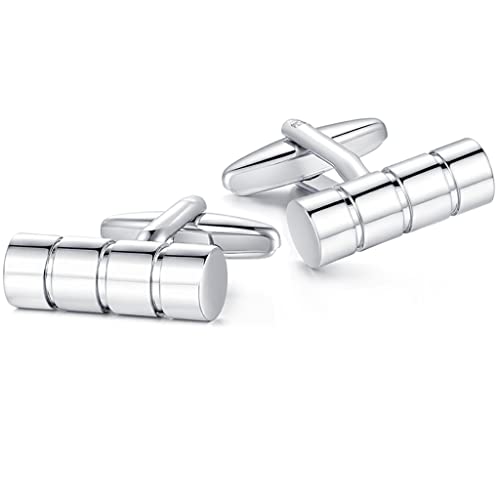 HONEY BEAR Herren Manschettenknöpfe Hochzeit Cufflinks Manschettenknopf Silber Edelstahl,MEHRWEG von HONEY BEAR