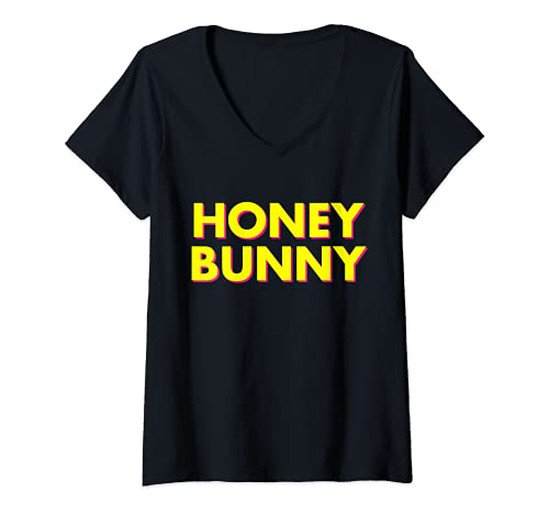 Damen Honey Bunny T-Shirt mit V-Ausschnitt Damen Honey Bunny T-Shirt mit V-Ausschnitt von Honey Bunny Apparel Co