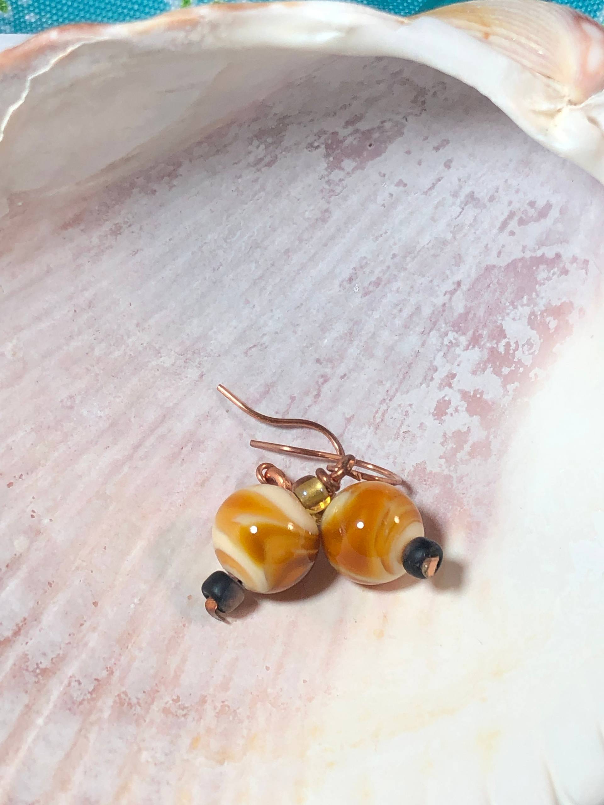 Bernstein Murano Kupfer Ohrringe Bernstein Murano Kupfer Ohrringe von HoneyGlassFarm