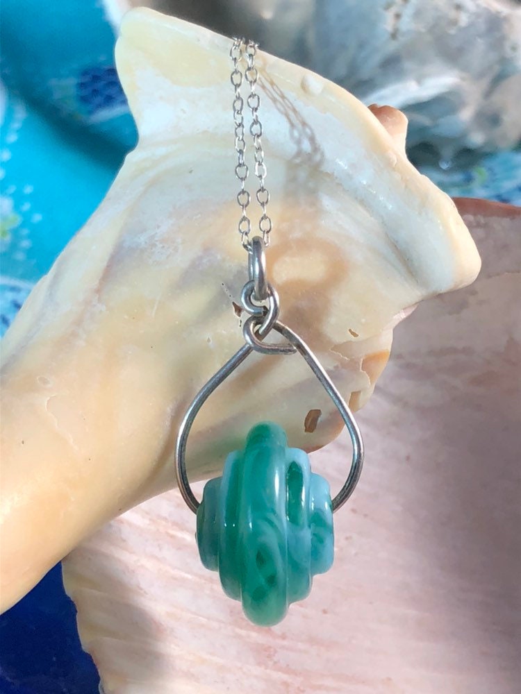Blaue Und Grüne Gebildet Murano Glas Perlenanhänger Blaue Und Grüne Gebildet Murano Glas Perlenanhänger von HoneyGlassFarm