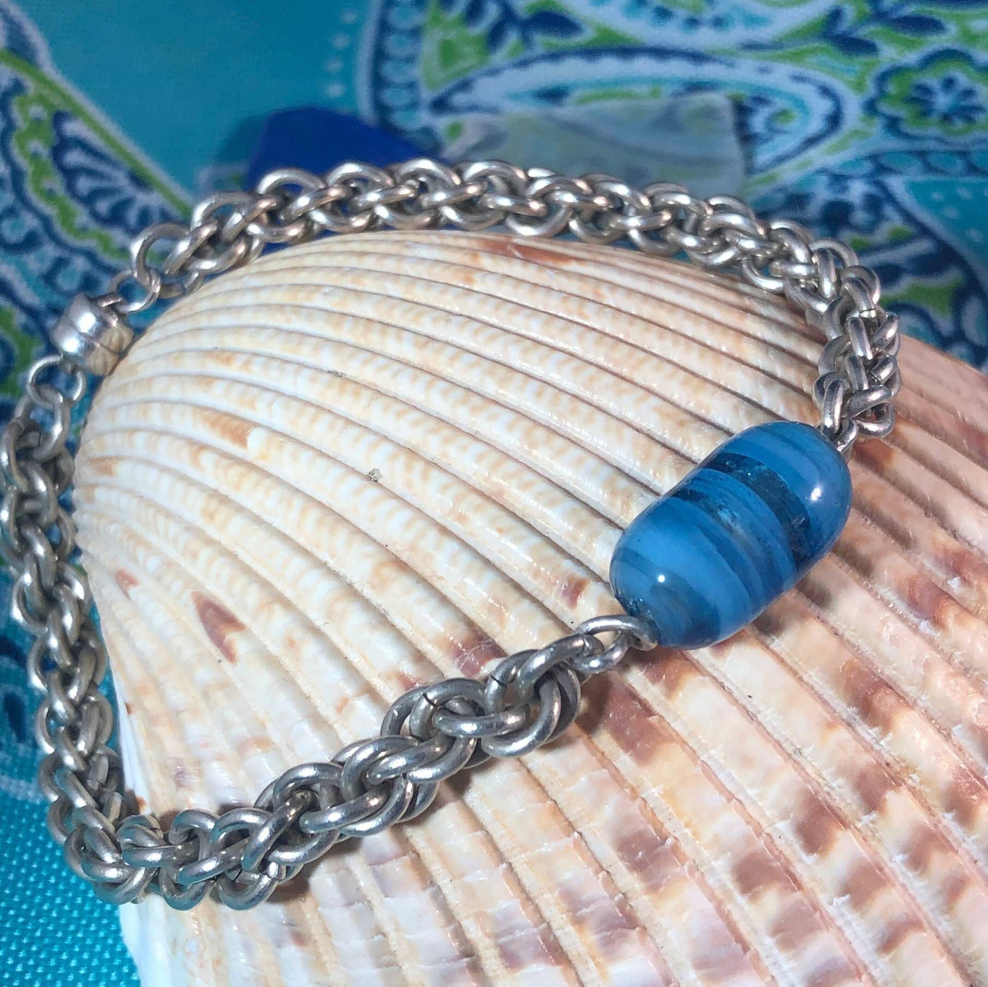 sterling Silber Jens Pend Chainmaille Gliederarmband Mit Einer Fokal-Perle sterling Silber Jens Pend Chainmaille Gliederarmband Mit Einer Fokal-Perle von HoneyGlassFarm