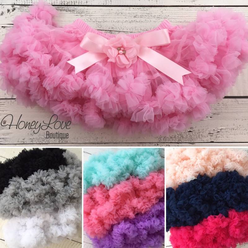 18 Farben Baby Mädchen Pettirock Pink Lila Grau Navy Wassermelone Koralle Mint Pfirsich Schwarz Weiß Rot Tutu Rock Foto Requisite Kuchen Smash von HoneyLoveBoutique