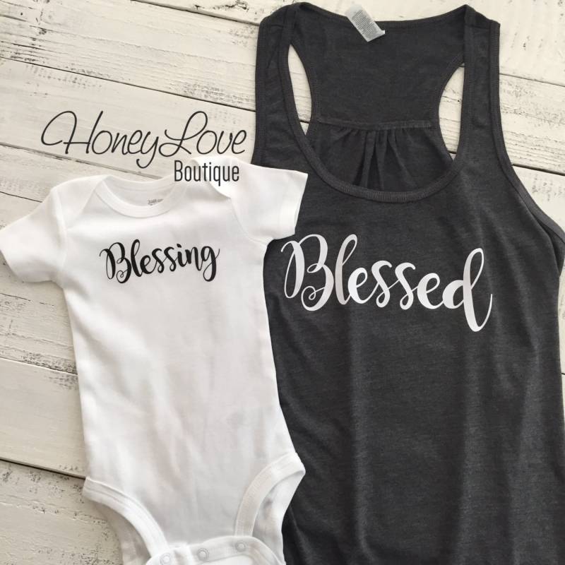 Blessed Tank Und Blessing Body Set - Fließender Mama Mutter Ich, Tochter Passendes Outfit Säugling Kleinkind Baby von HoneyLoveBoutique