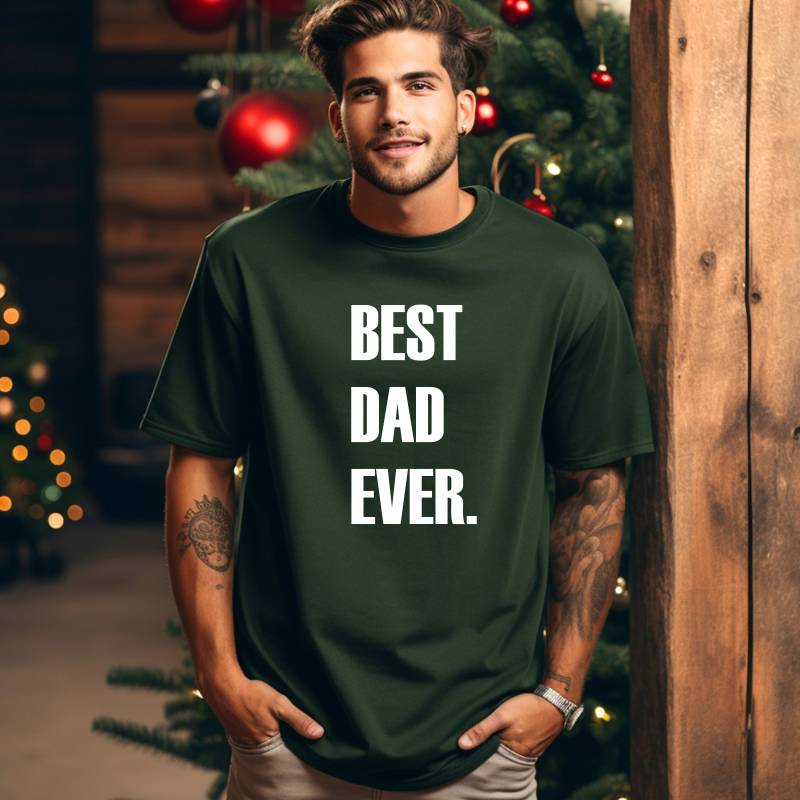 Handgefertigtes Geschenk Für Ihn - Beste Urlaubsgeschenke Den Besten Vater, Ehemann, T-Shirt Bottle Green Best Dad von HoneyMoodShop