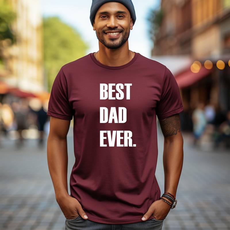 Handgefertigtes Geschenk Für Ihn - Beste Urlaubsgeschenke Den Besten Vater, Ehemann, T-Shirt Burgundy Best Dad von HoneyMoodShop