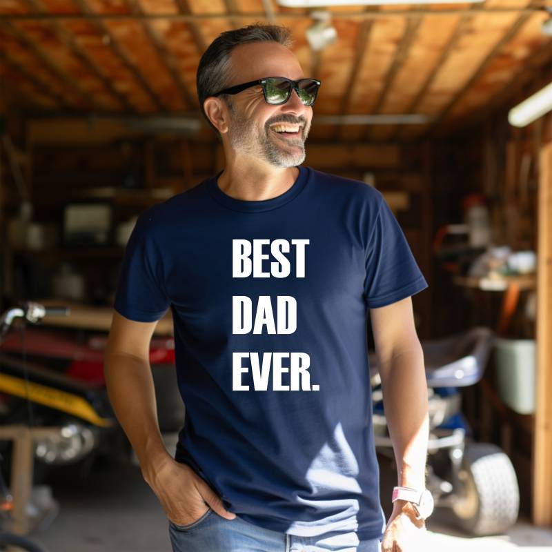 Handgefertigtes Geschenk Für Ihn - Beste Urlaubsgeschenke Den Besten Vater, Ehemann, T-Shirt Navy Best Dad von HoneyMoodShop