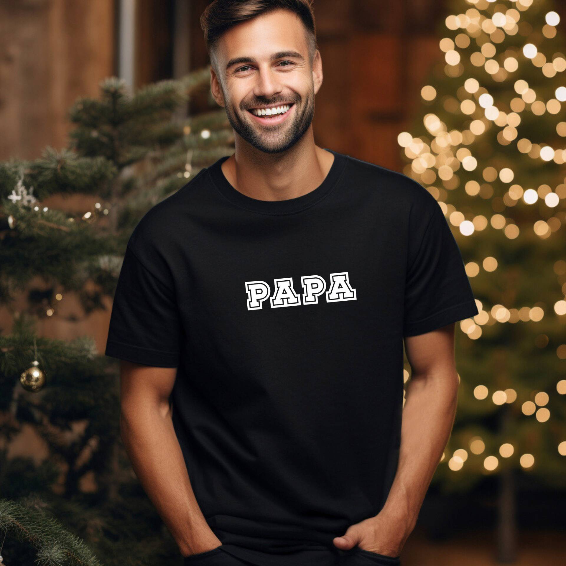 Papa Outfit, Passendes T-Shirt Für Vatertag, Black von HoneyMoodShop