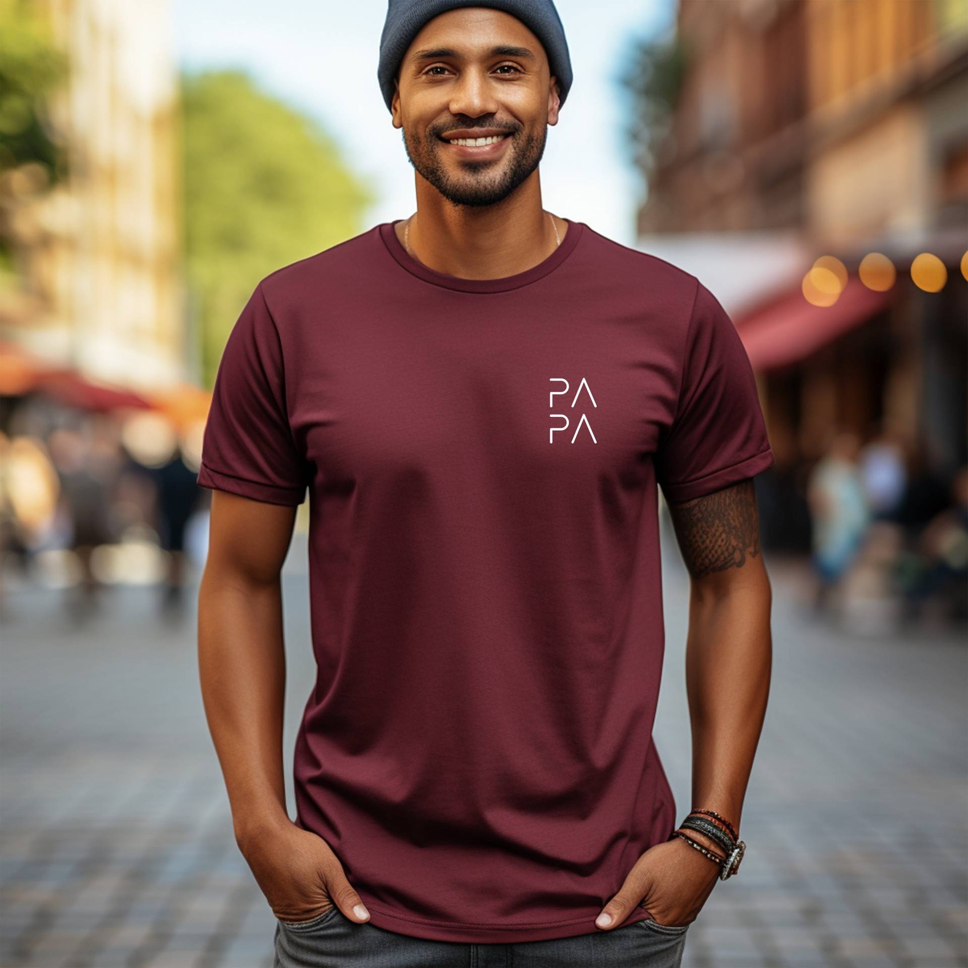 Papa Outfit, Passendes T-Shirt Für Vatertag, Burgundy von HoneyMoodShop