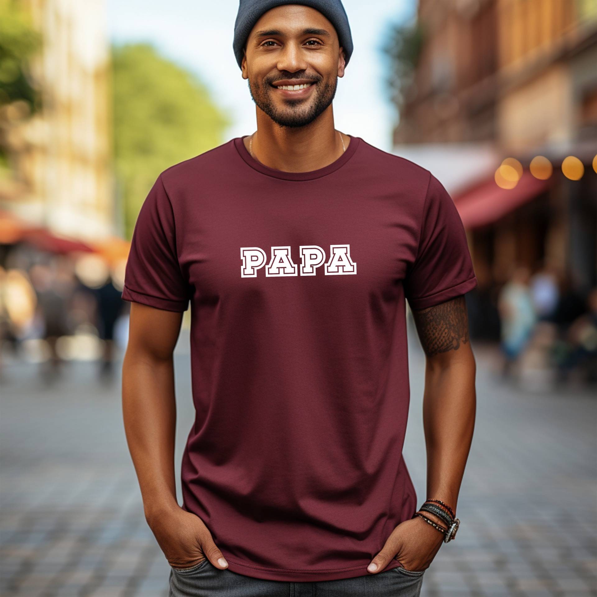 Papa Outfit, Passendes T-Shirt Für Vatertag, Burgundy von HoneyMoodShop