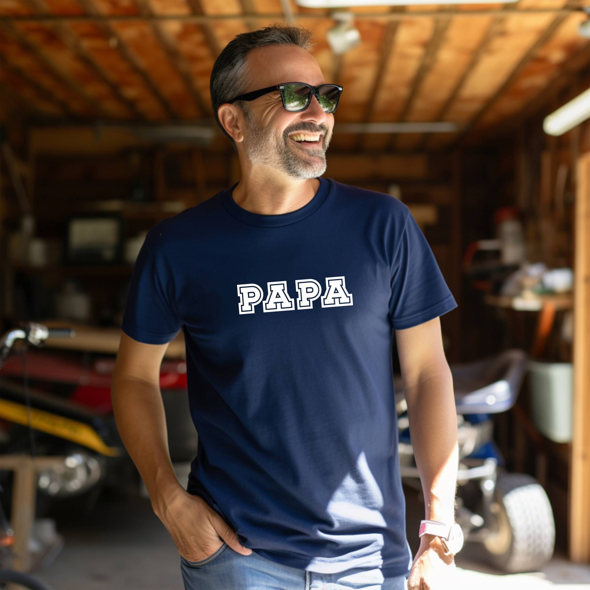 Papa Outfit, Passendes T-Shirt Für Vatertag, Navy von HoneyMoodShop