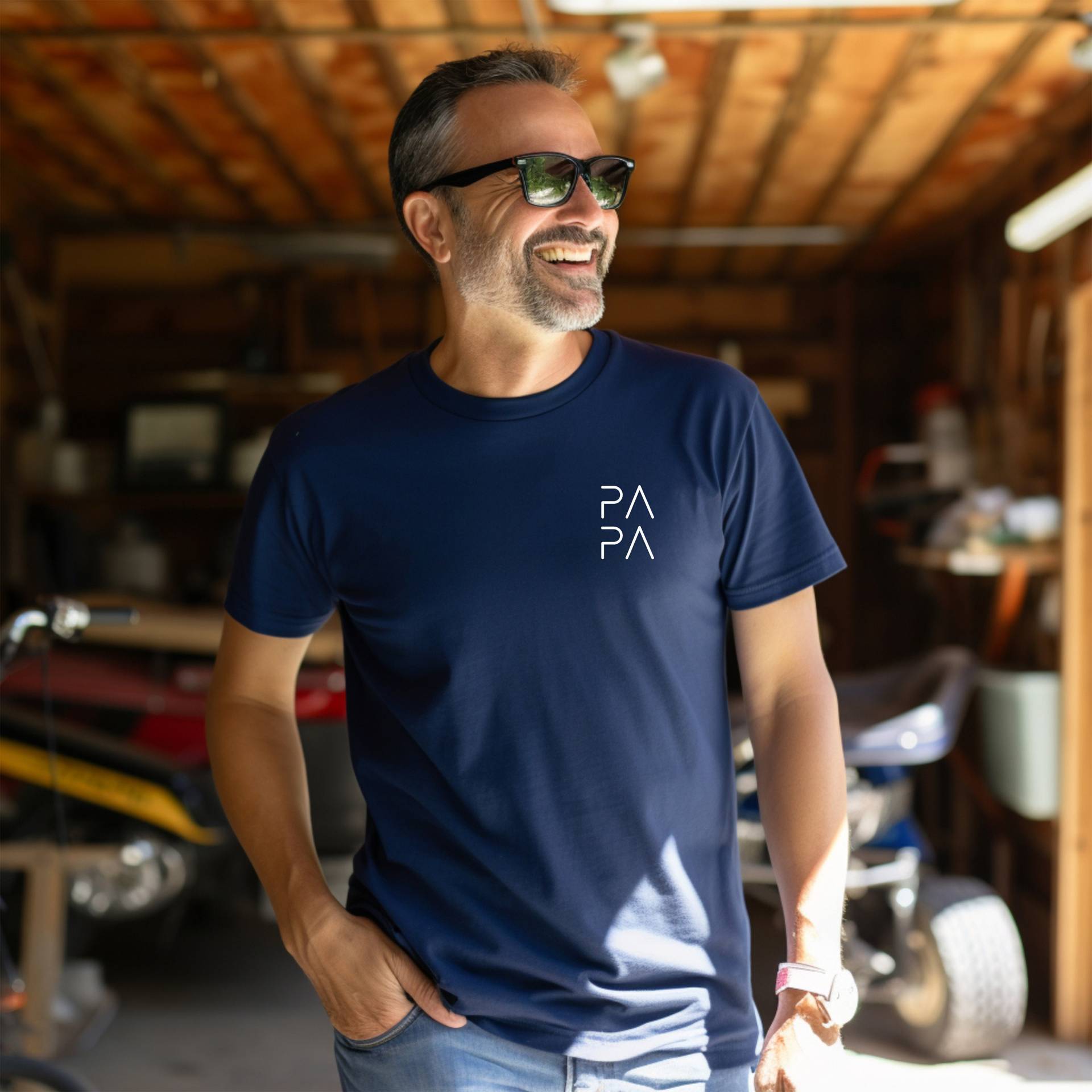 Papa Outfit, Passendes T-Shirt Für Vatertag, Navy von HoneyMoodShop