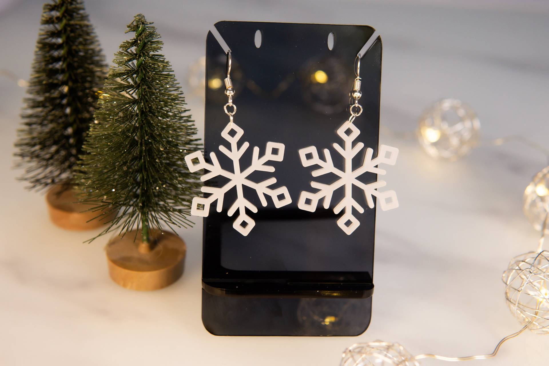 Schneeflocke-Ohrringe Acryl Schmuck Weiß, Party, Geschenk von HoneyMoodShop