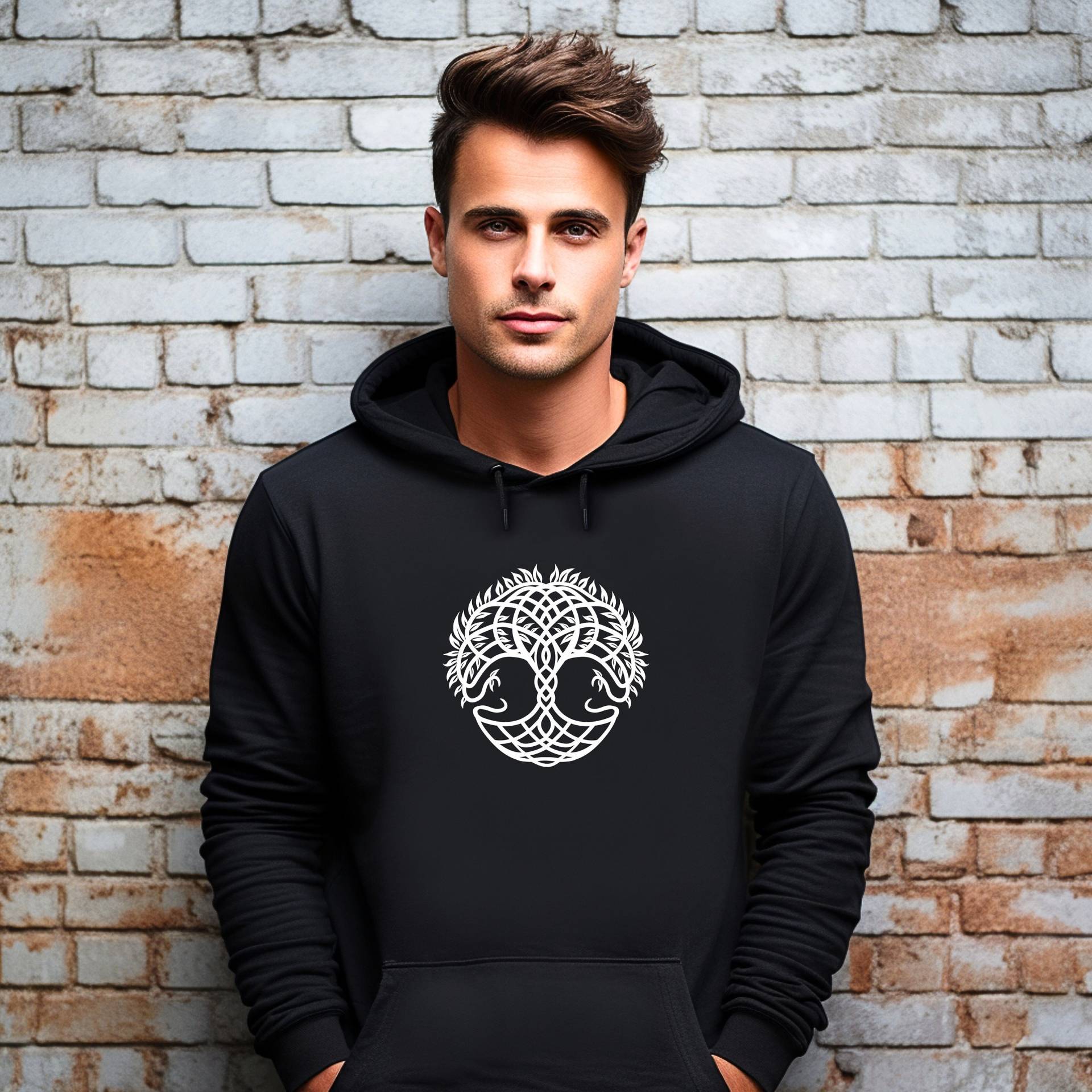 Wikinger-Hoodie, Lebensbaum-Hoodie, Wikinger-stil, Runen-Shirt, Goth-Hoodie, Metall-Hoodie, Goth-Wikinger-Hoodie Yggdrasil von HoneyMoodShop