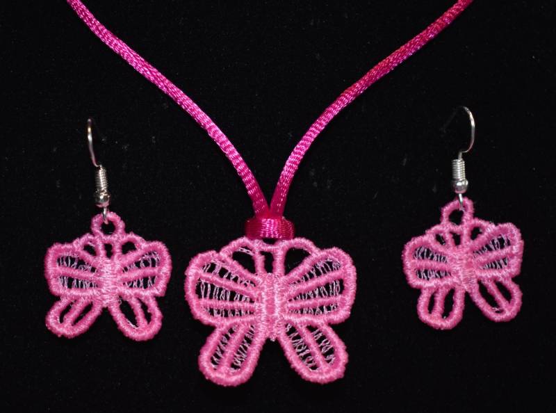 Rosa Schmetterling Anhänger Und Ohrringe Rosa Schmetterling Anhänger Und Ohrringe von HoneybearTreasuresCo