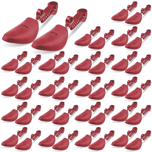 Honeydak Schuhspanner aus Kunststoff, verstellbar, tragbar, Schuhspanner für Damen und Herren, 20 Paar, Rot/Ausflug, einfarbig (Getaway Solids), about 22-31 cm/ 8.66-11.02 inches in length von Honeydak