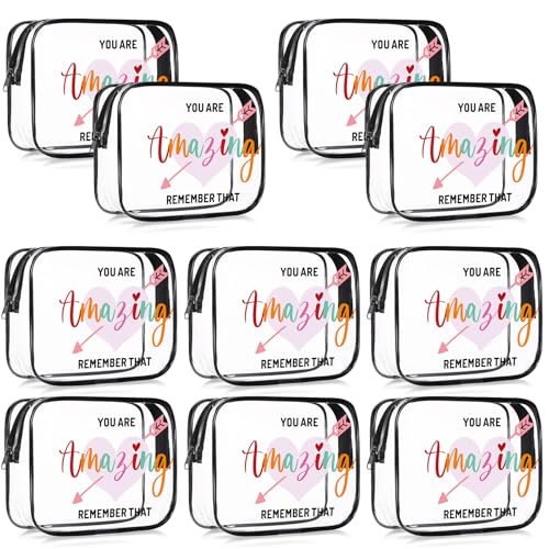 Honeydak Transparente Make-up-Tasche, inspirierendes Geschenk für Frauen, mit motivierenden Zitaten, wasserdichte PVC-Kosmetiktaschen für Freundin, Schwester, Krankenschwester, Geschenk Honeydak Transparente Make-up-Tasche, inspirierendes Geschenk für Frauen, mit motivierenden Zitaten, wasserdichte PVC-Kosmetiktaschen für Freundin, Schwester, Krankenschwester, Geschenk von Honeydak