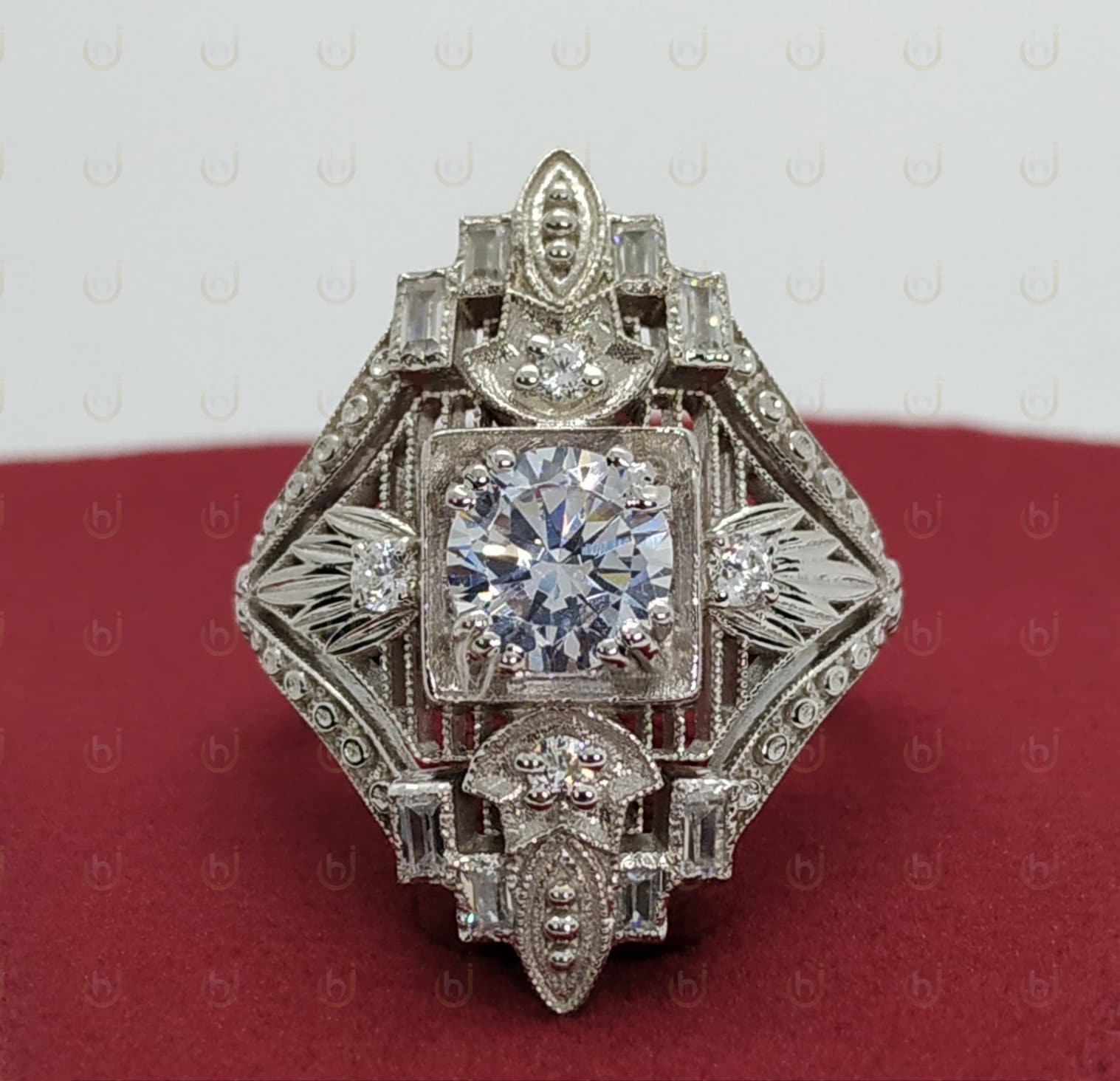 2, 00 Ct Zierlicher Art Deco Ring Rundschliff Diamant Vintage Verlobungsring, Nachlass Ring, Ehering, Antiker Statement von Honeyhjewelry