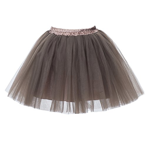 Honeystore Damen's Mini Tutu Ballett Mehrschichtige Rüschen Unterkleid Braun von Honeystore