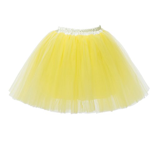 Honeystore Damen's Mini Tutu Ballett Mehrschichtige Rüschen Unterkleid Gelb von Honeystore