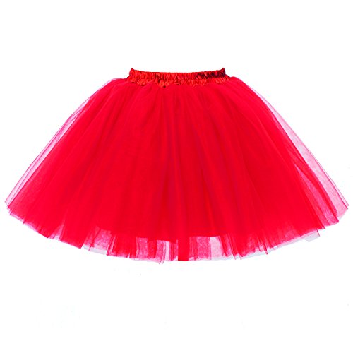 Honeystore Damen's Mini Tutu Ballett Mehrschichtige Rüschen Unterkleid Rot von Honeystore