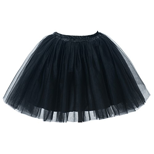 Honeystore Damen's Mini Tutu Ballett Mehrschichtige Rüschen Unterkleid Schwarz von Honeystore